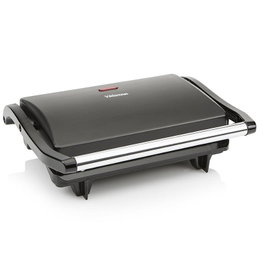 Tristar GR-2650 - Parrilla Eléctrica de Contacto Sandwich Grill, 700W, Placa Antiadherente, Tapa Flotante, para Paninis, Carne y Verduras, Color Negro